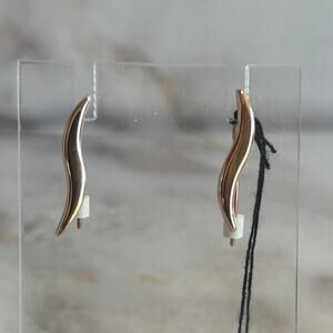 S Shape 925 Rose Gold Color Earrings